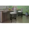 Image de vidaXL Tabourets de bar lot de 2 blanc similicuir