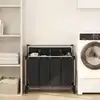 Image de vidaXL Trieuse à linge avec 4 sacs gris