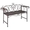 Image de vidaXL Banc de jardin 132 cm Acier Antique Marron