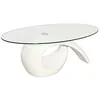 Image de vidaXL Table Basse Brillante Blanche avec Plateau en Verre 115 x 64 cm (Lo x La)