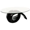 Image de vidaXL Table Basse Brillante Noire avec Plateau en Verre 115 x 64 cm (Lo x La)