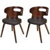 Image de vidaXL Chaises à manger lot de 2 marron similicuir