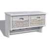 Image de vidaXL Bois de Paulownia Porte-Manteau Blanc Murale Vêtements Chambre Entrée