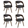 Image de Chaises à manger lot de 4 marron bois courbé et similicuir