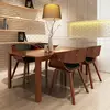 Image de vidaXL Chaises à manger lot de 4 marron bois courbé et similicuir