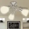 Image de vidaXL Plafonnier avec abat-jour en verre pour 3 ampoules E14
