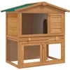Image de vidaXL Clapier d'extérieur Enclos pour Petits Animaux 3 Portes Bois