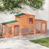 Image de vidaXL Clapier large pour petits animaux avec toits Bois