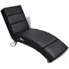 Image de vidaXL Chaise longue de massage Noir Similicuir