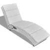 Image de vidaXL Chaise longue de massage Blanc Similicuir