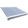Image de vidaXL Toit d'auvent Toile Bleu et blanc 6x3 m (Cadre non inclus)