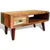 Image de vidaXL Table basse avec bord incurvé et 1 tiroir Bois de récupération