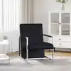 Image de vidaXL Fauteuil avec pieds chromés Noir Similicuir