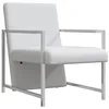 Image de vidaXL Fauteuil Magnifique avec Pieds chromés Blanc