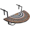 Image de vidaXL Table de Balcon Suspendue Demi-Circulaire Terre Cuite Blanc Jardin