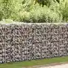Image de vidaXL Panier de gabion avec couvercle Fil galvanisé 100 x 80 x 30 cm
