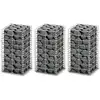 Image de vidaXL Jeu de panier de gabion 3 pcs Fil galvanisé 25x25x50 cm