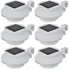 Image de vidaXL Lampes solaires 6 pcs pour clôture gouttière Blanc