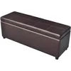 Image de vidaXL Banc Long de Rangement, Coffre de Rangement avec Siège, Bout de Lit avec Compartiment, Repose-Pied de Salon Chambre, Bois Marron