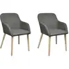 Image de vidaXL Chaises à manger lot de 2 gris clair tissu et chêne massif
