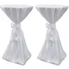 Image de vidaXL Housse de table blanche avec ruban 70 cm 2 pièces