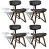 Image de vidaXL 4X Bois Courbé Chaise de Salle à Manger Cuir Artificiel Cuisine Repas