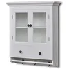 Image de vidaXL Armoire de Cuisine Murale avec Porte en Verre Blanc Bois