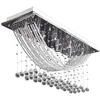 Image de Plafonnier avec perles en verre cristal Étincelant Blanc 8 x G9 29 cm