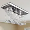 Image de vidaXL Plafonnier avec perles en verre cristal Étincelant Blanc 8 x G9 29 cm