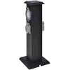 Image de vidaXL Pilier avec prise de jardin et minuterie Noir