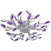 Image de vidaXL Plafonnier avec bras en acrylique Violet et blanc 5ampoules E14