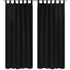 Image de vidaXL 2X Rideau Passant Micro Satin Noir 140x175 cm Fenêtre Chambre à Coucher