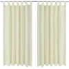 Image de vidaXL 2 pcs Rideau à Passant Micro Satin Crème 140 x 245 cm