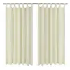 Image de vidaXL 2 pcs Rideau à Passant Micro Satin Crème 140 x 245 cm