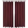 Image de vidaXL 2X Rideau à Passant Micro Satin Bordeaux 140x245 cm Fenêtre Maison