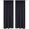 Image de vidaXL 2 pcs Rideau Blackout Occultant Noir Tête à Fente 135 x 245 cm