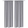 Image de vidaXL 2 pcs Rideau Blackout Occultant Gris Tête à Fente 135 x 245 cm