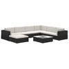 Image de vidaXL Salon de Jardin 8 pcs avec Coussins Résine Tressée Table et Chaise de Jardin Ensemble de Meuble à Dîner d'Extérieur Patio Noir