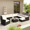 Image de vidaXL Salon de jardin 12 pcs avec coussins résine tressée noir