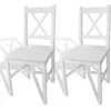 Image de vidaXL Chaises à manger lot de 2 blanc bois de pin