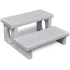 Image de vidaXL Marches de Spa Blanc Jardin Terrasse Baignoire Piscine Étape Escaliers