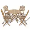 Image de vidaXL Ensemble à manger d'extérieur pliable 5 pcs Bambou