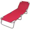 Image de vidaXL Chaise longue pliable acier enduit de poudre rouge