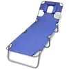 Image de vidaXL Chaise longue avec coussin de tête Acier enduit de poudre Bleu