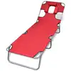 Image de vidaXL Chaise longue avec coussin de tête Acier enduit de poudre Rouge