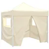 Image de vidaXL Tente Pliable avec 4 parois Crème 3 x 3 m