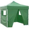 Image de vidaXL Tente pliable verte 3 x 3 m avec 4 parois