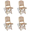 Image de vidaXL Lot de 4 chaises Pliables Bambou Ensemble de chaises de Jardin terrasse