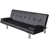 Image de vidaXL Canapé-lit Ajustable 2 Oreillers Cuir Synthétique Noir Canapé-lit Salon