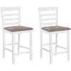 Image de vidaXL Chaises de bar lot de 2 blanc tissu